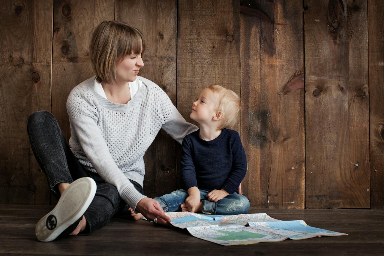 mother and young boy