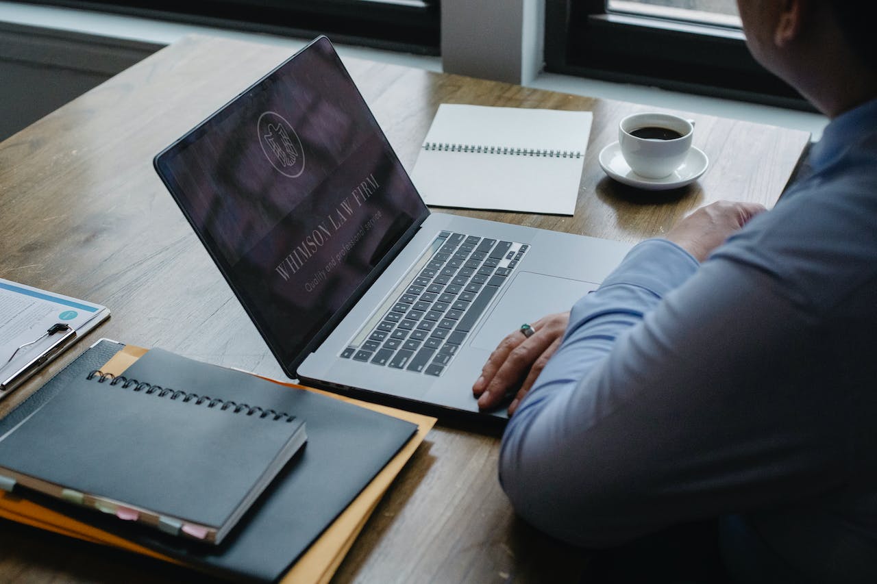 lawyer on computer