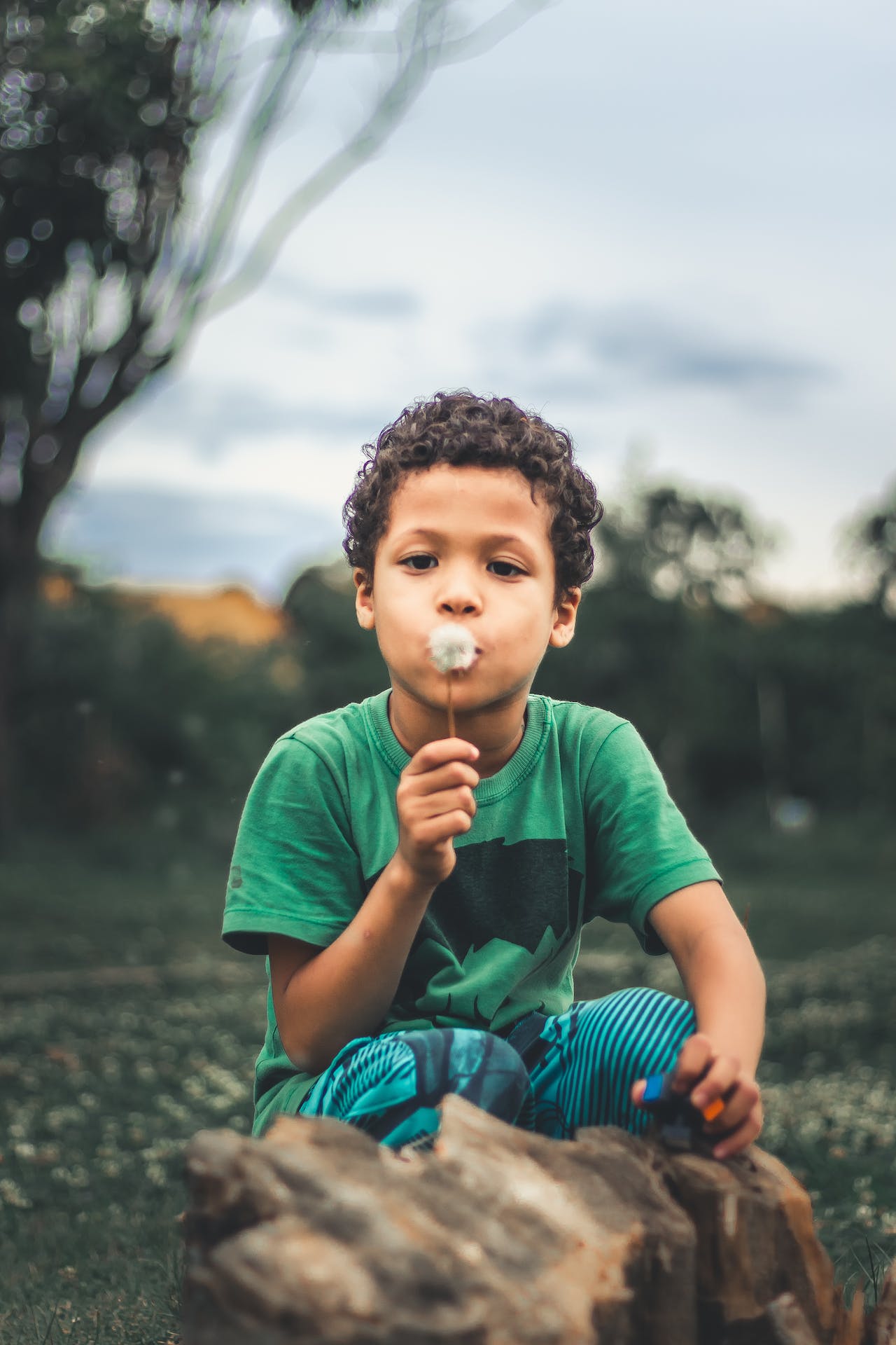 boy with flower